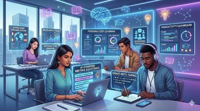 Benefits of AI in education helping students improve productivity, learning, research, and academic performance