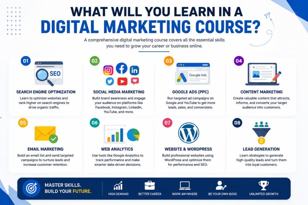 Digital marketing course modules and skills
