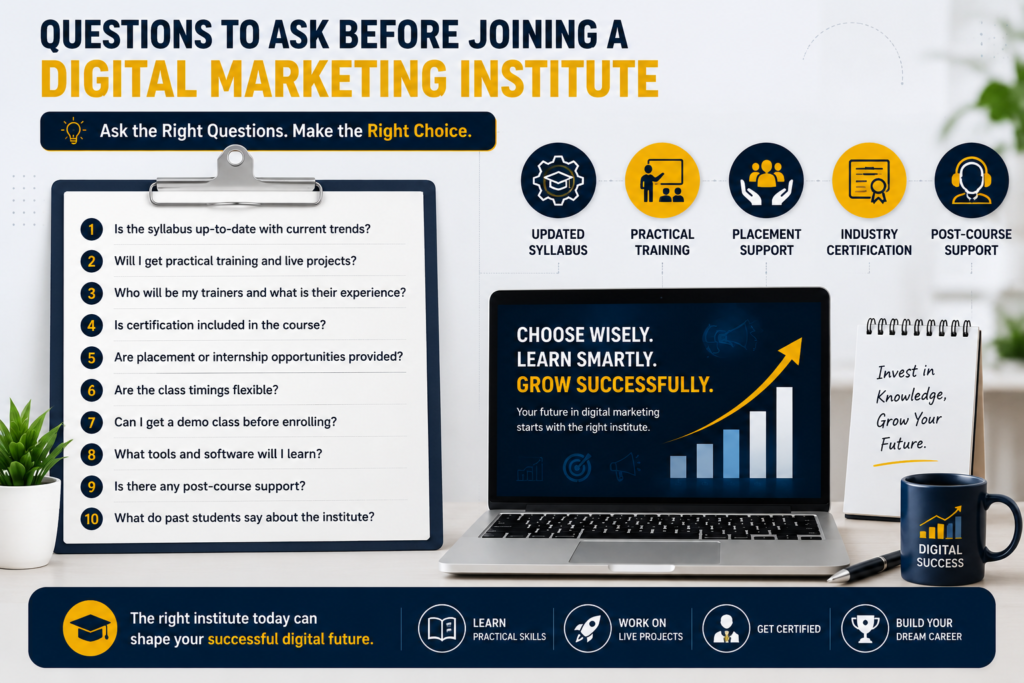 Questions to ask before joining a digital marketing institute