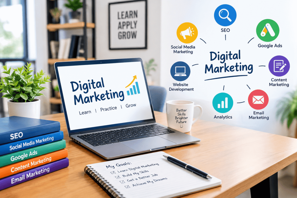 Digital marketing institute in Shahjahanpur course training with SEO, social media marketing, Google Ads and analytics