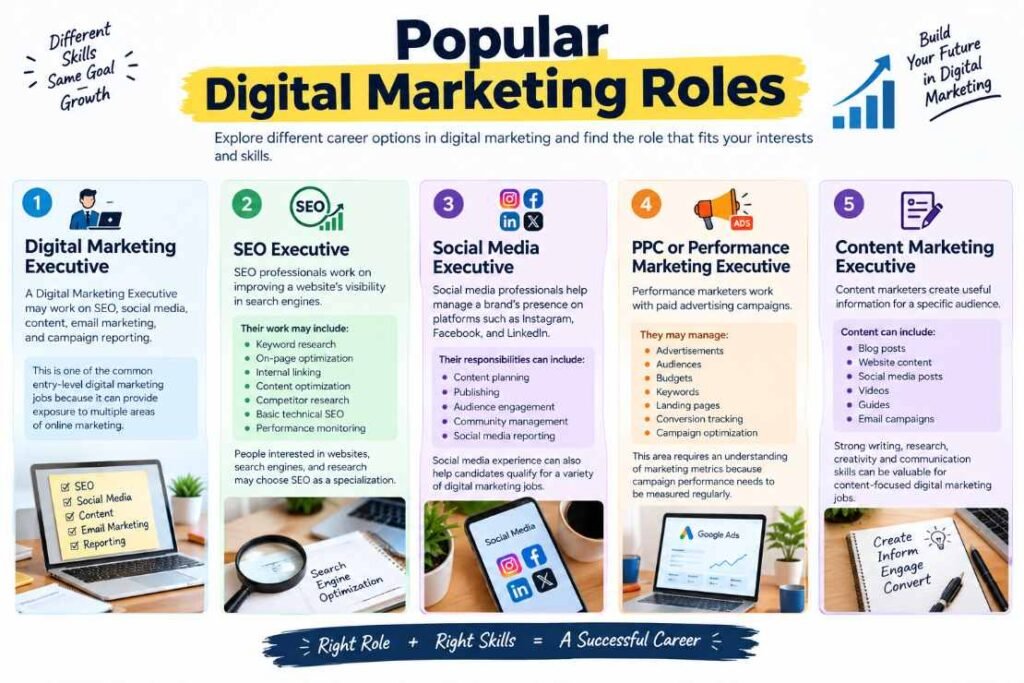 Popular digital marketing jobs and career roles